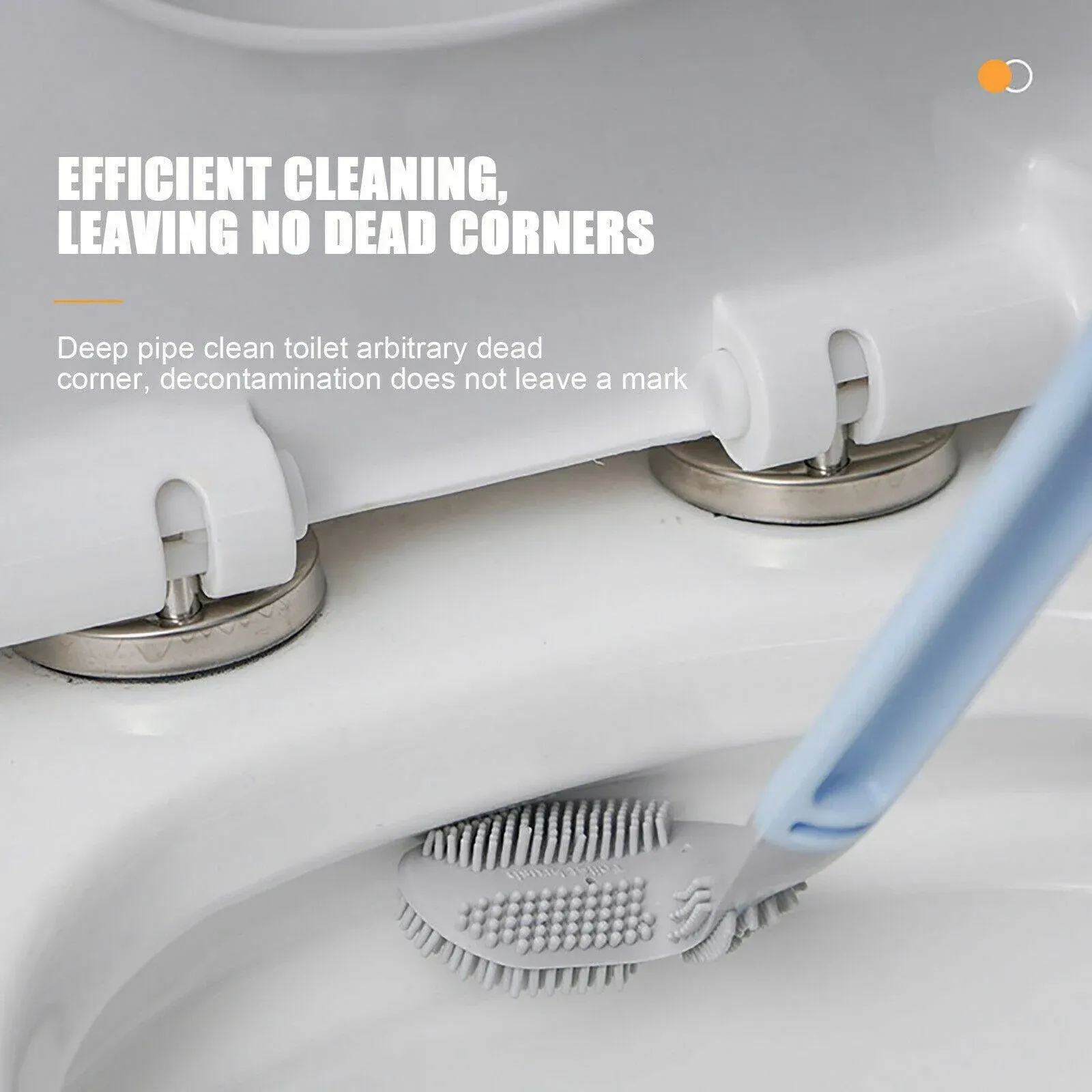 Golf Toilet Brush Long-Handled Toilet Brush Wall-Mounted Silicone Toilet Brush - Blue — image 4