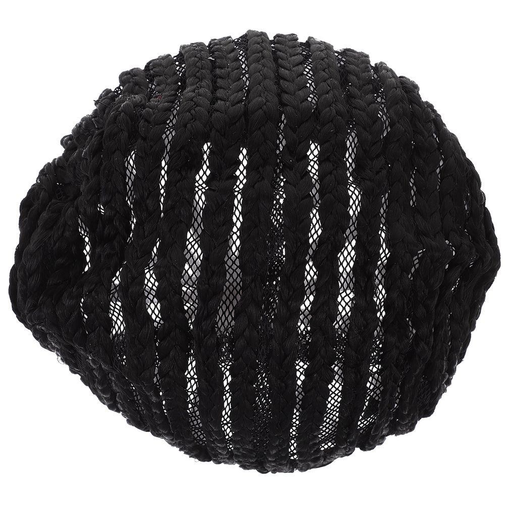 1PC Easy Sew Black Cornrow Braids Crochet Wig Cap Elastic Dome Net for Braiding Wigs Size L