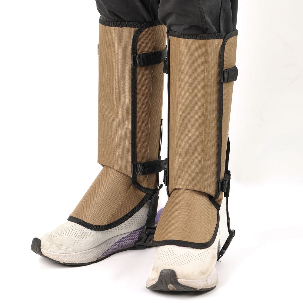 Waterproof Hiking Gaiters Khaki- 3 Layer Nylon Leg and Boot Covers with Adjustable Buckles for Bushwalking, Camping, Mud, Sand, Rain and Snow - 1 Pair