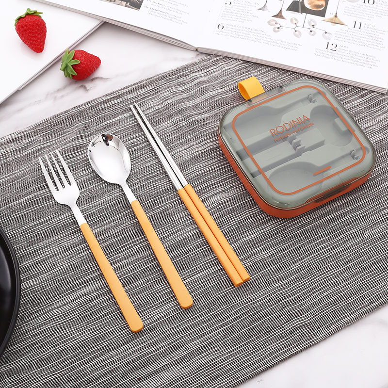 2 Sets Green Portable Stainless Steel Cutlery Set - Reusable Utensils (2 Fork, 2 Spoon, 2 pairs of Chopsticks) with Compact Travel Case โ image 5