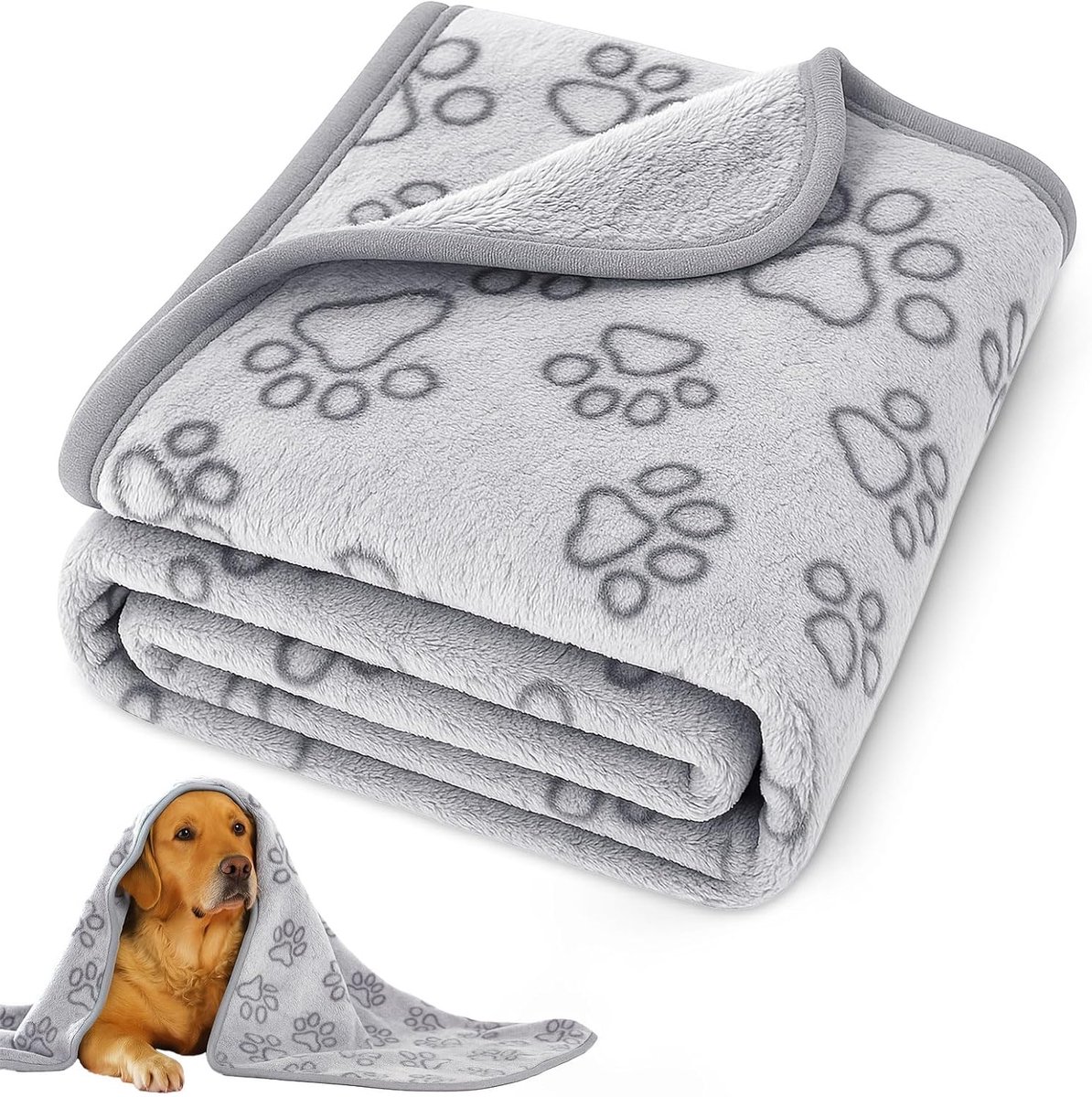 76 × 104cm Dog blankets for medium-sized dogs, cats, Premium soft dog blankets for small dogs, washable, Puppy blanket, Dog supplies for puppies (grey)