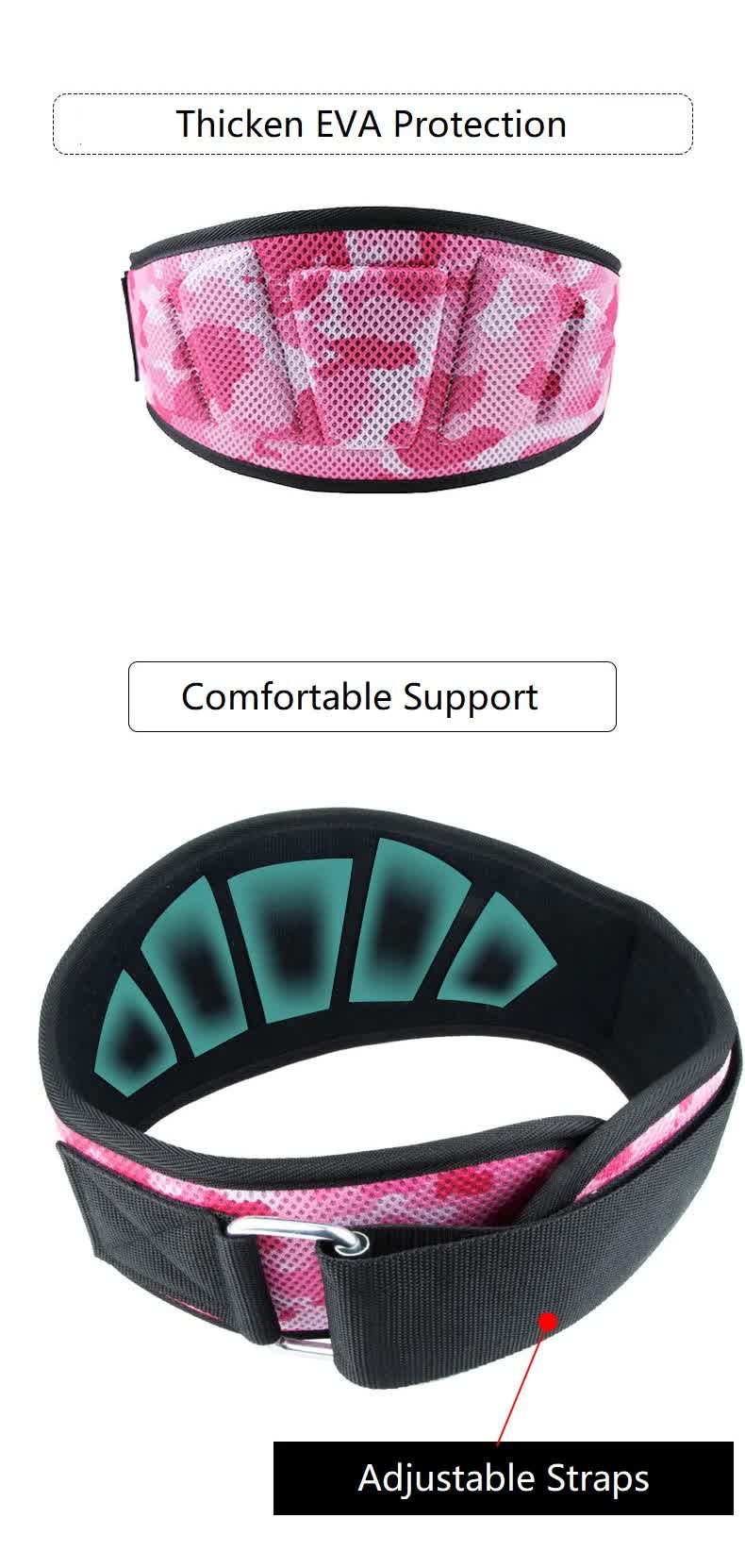 Size L Pink Camouflage Camo Weightlifting Belt - EVA Nylon Gym Belt for Squats, Deadlifts & Lumbar Support โ image 6