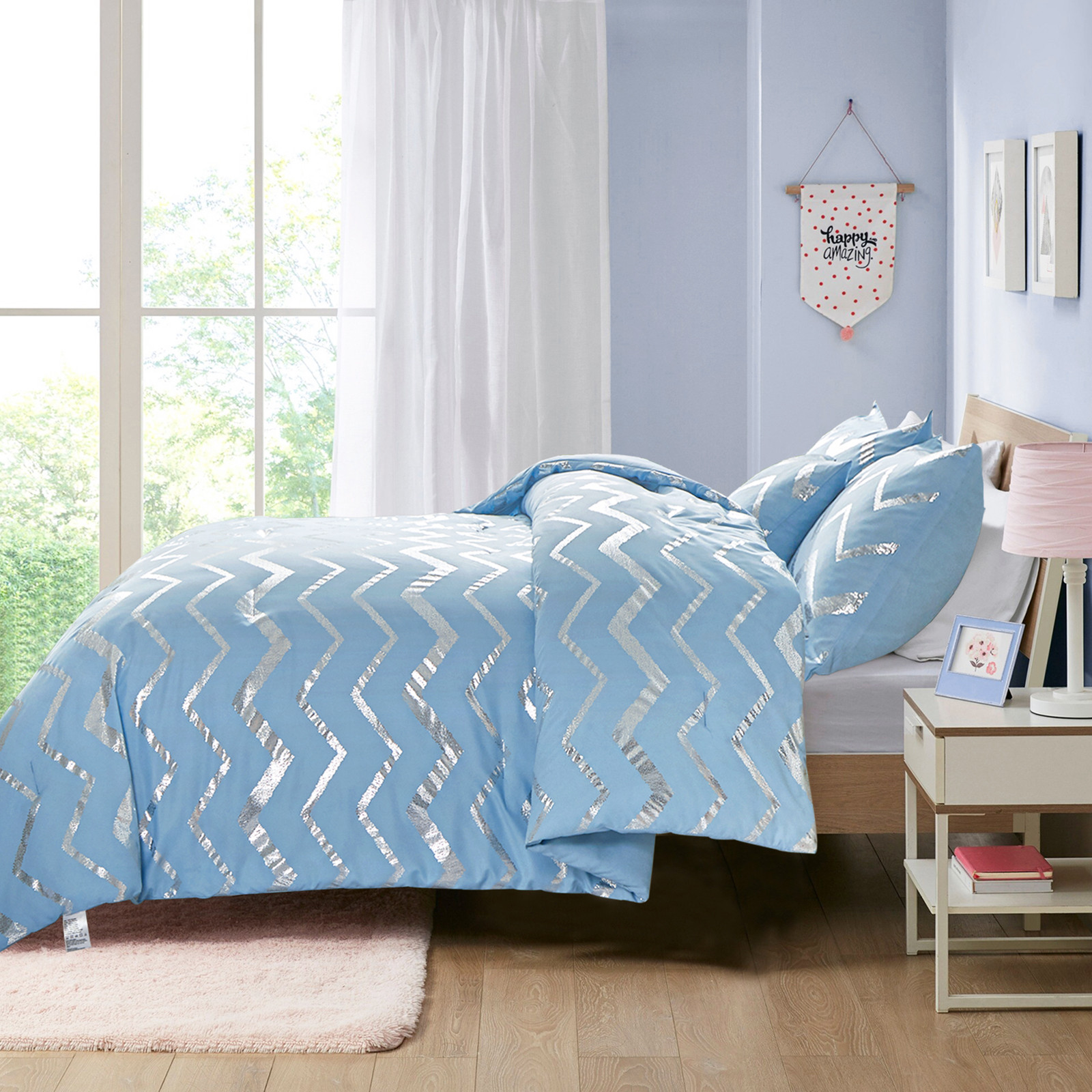Metallic Print Comforter Set, King Size, Chic 3-Piece Bedding with Pillowcases โ image 3