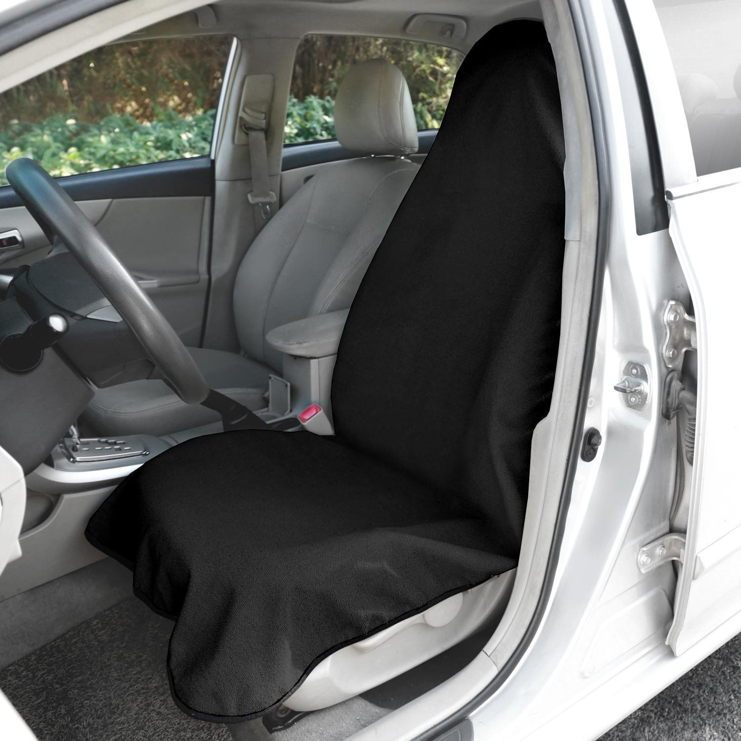 Accessories Black Waterproof Sweat Towel Seat Cover Universal Non-Slip for Car Truck SUV Seat for Dog & Kid Workout Outdoor — image 2