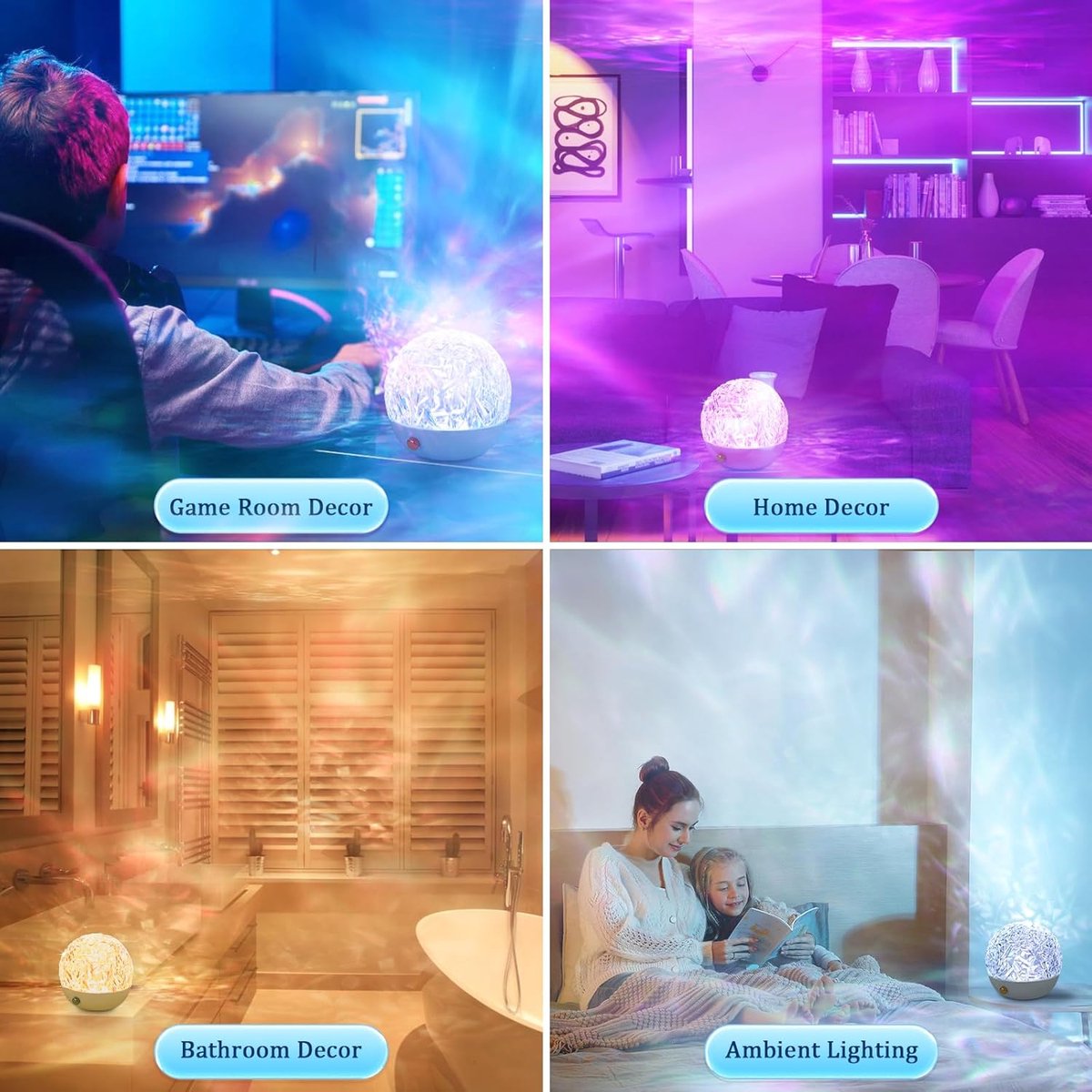 Projector - Starry Sky Lamp - 16 Color LED - Wave Lamp - Decorative Projector - With Remote Control - For Bedroom — image 4