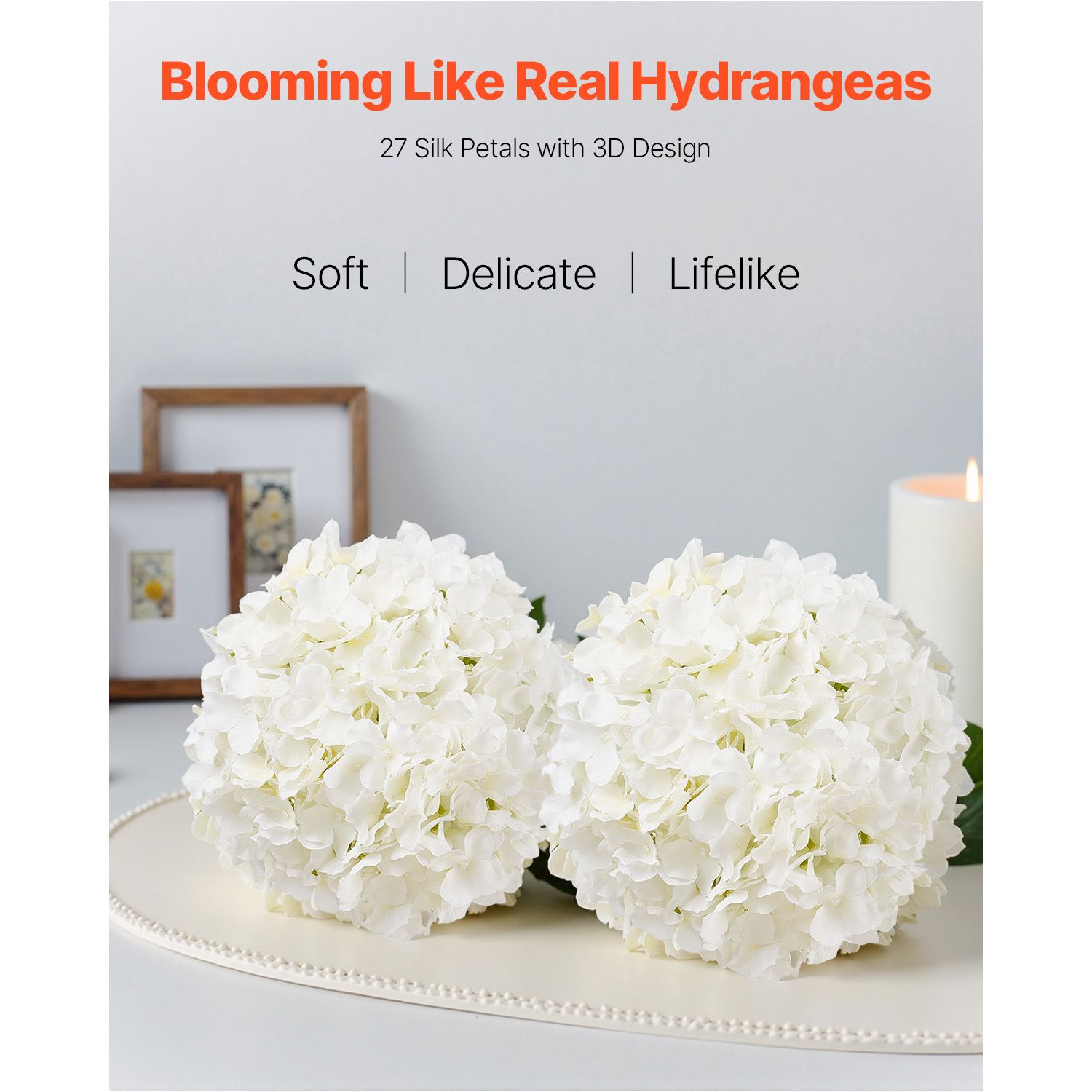 Artificial Flowers, 105 pcs Real Looking White Silk Fake Hydrangea Bulk, White Faux Bridal Shower with Stems for DIY Wedding Bouquets, Home Centerpieces — image 2