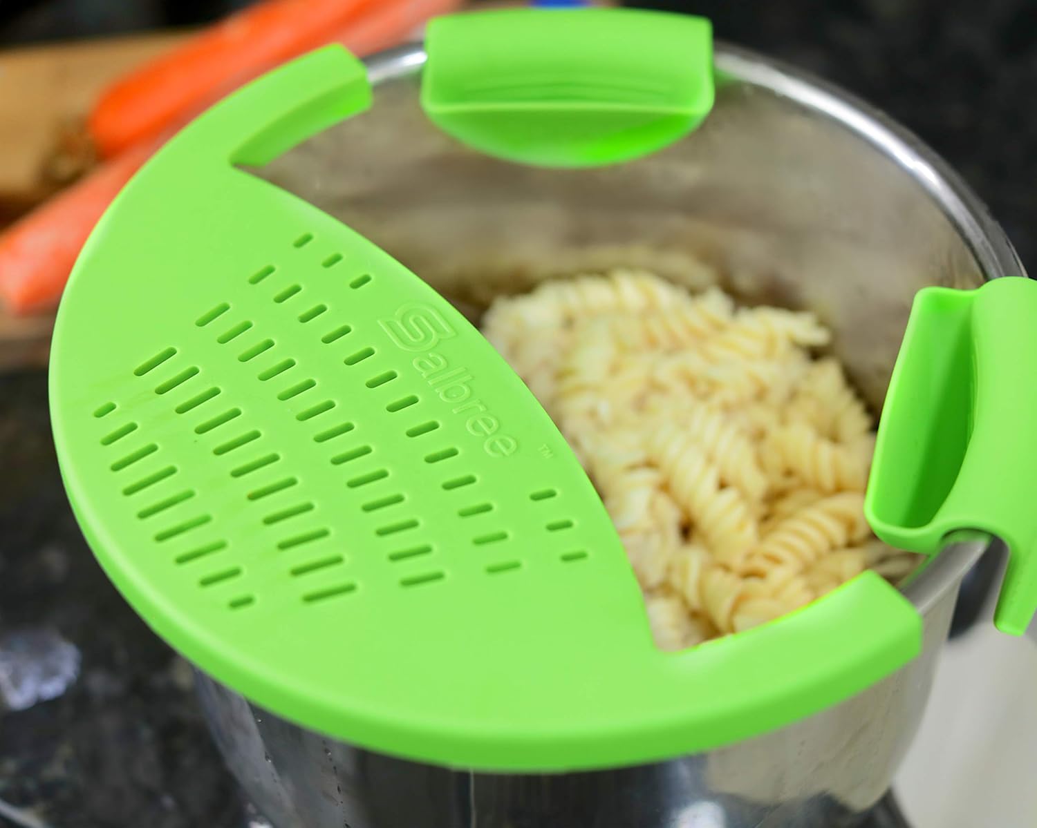 Salbree Silicone Snap Strainer fits the 6qt Instant Pot and Snaps to the 6 quart Instapot Pressure Cooker Inner Pan Small Mitts Set Included, for Straining โ image 6