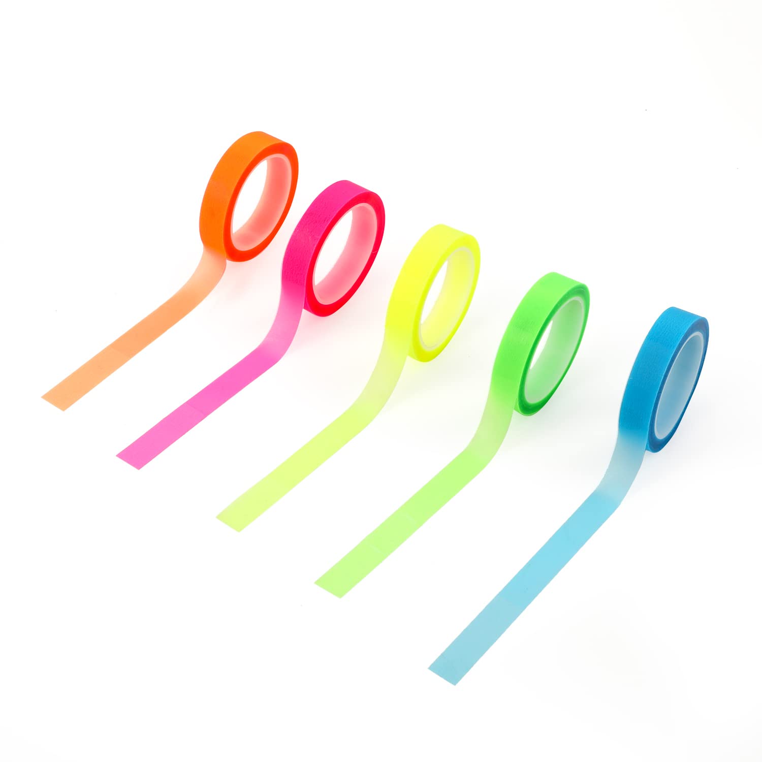 Rolls Marking Tape, Removable Fluorescent Tape Fluorescent Marking Transparent Colored Tape Roll Page Markers for Teachers Students Reading Class Office (0.8cm