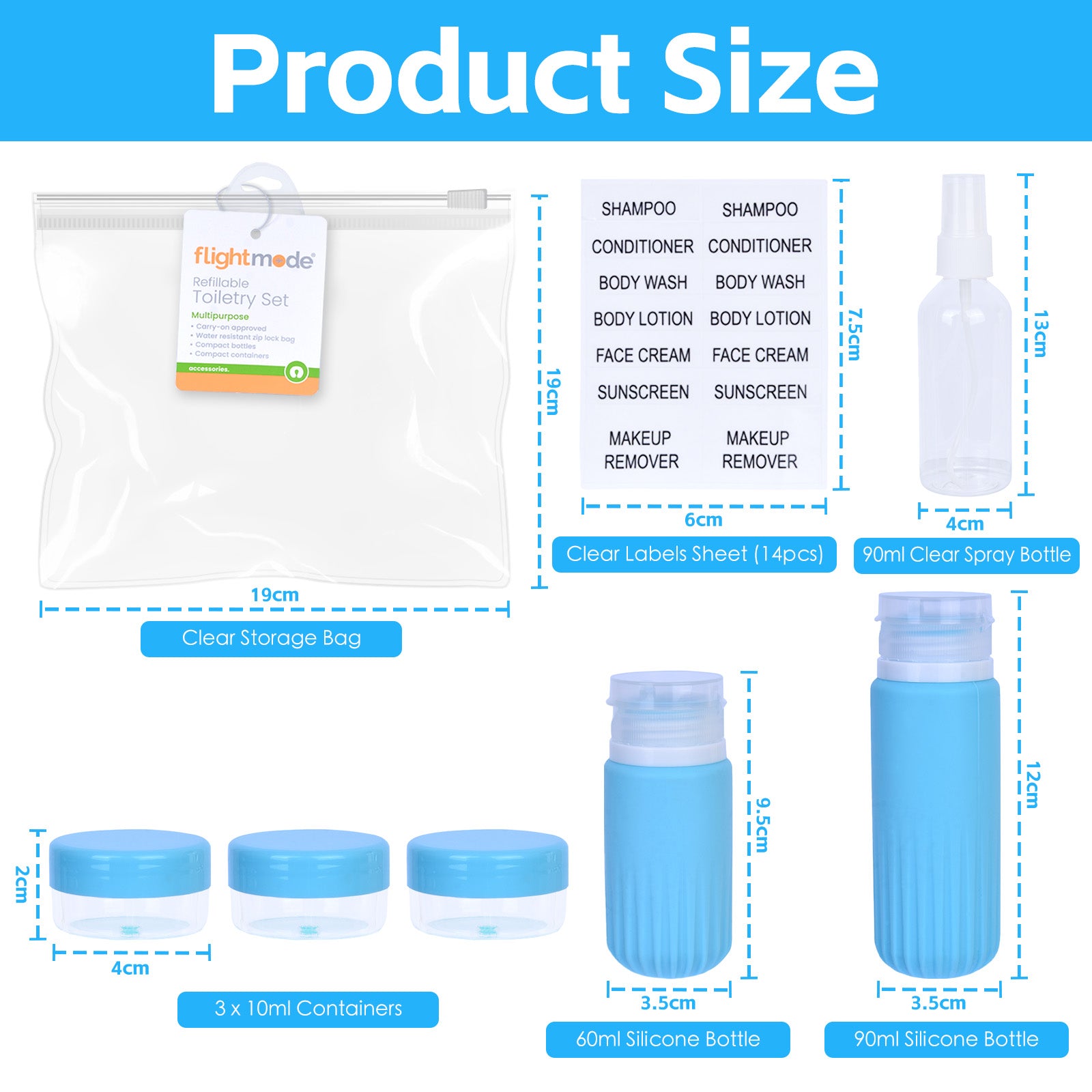 8 Pcs Travel Bottles Set for Toiletries โ image 3