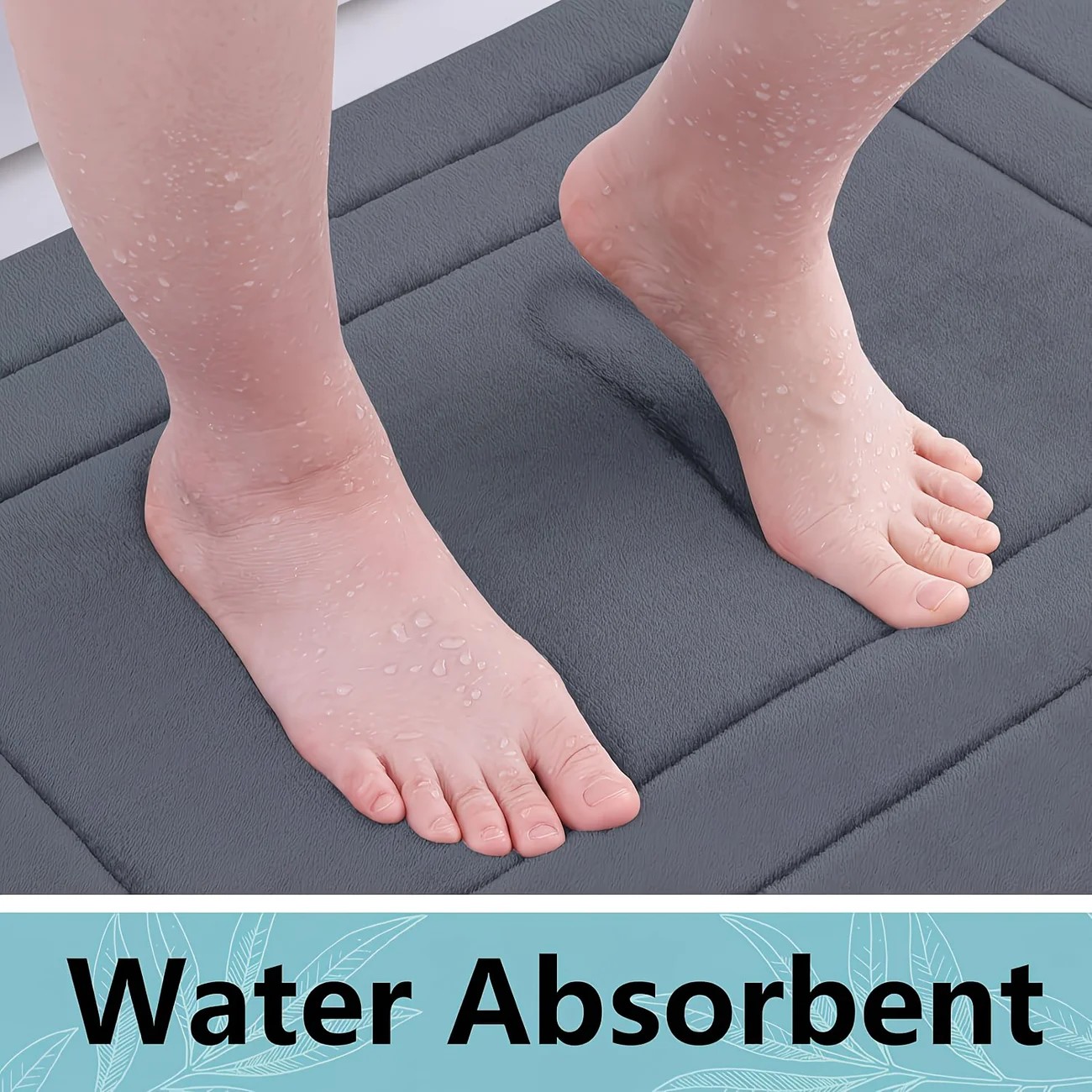 Grey Geometric Pattern, Soft Lightweight Skin-Friendly, Bathroom Accessory, Toilet Anti-Slip Mat, Bathroom Mat, Machine Washable, Suitable for Shower Room — image 3