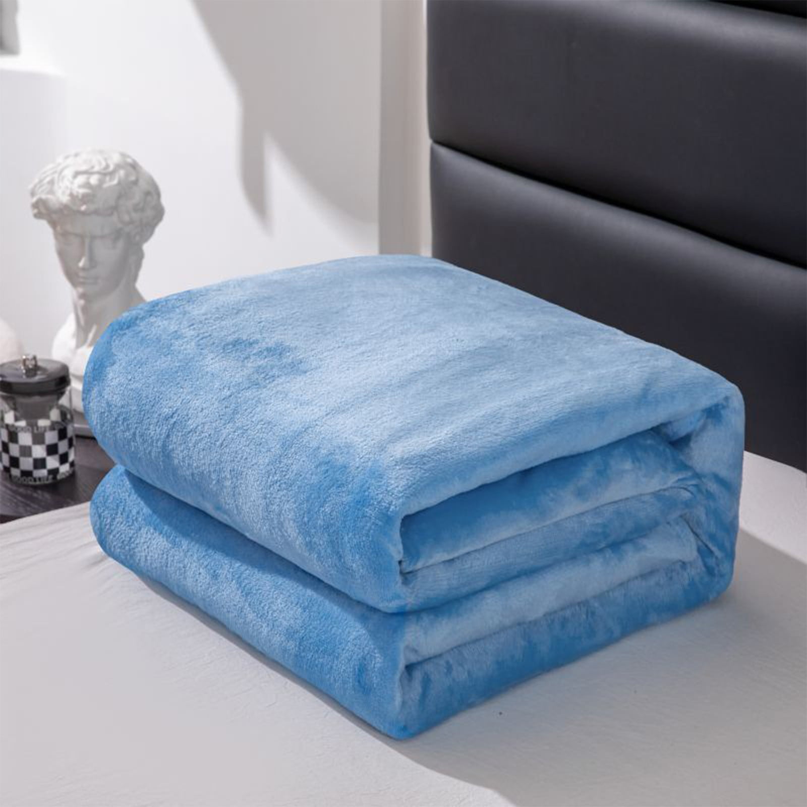Fleece Throw Blanket, Soft Plush Flannel Microfiber Couch and Bed Blanket for Sofa, Home and Winter Comfort, Blue 2, 70x100cm — image 4
