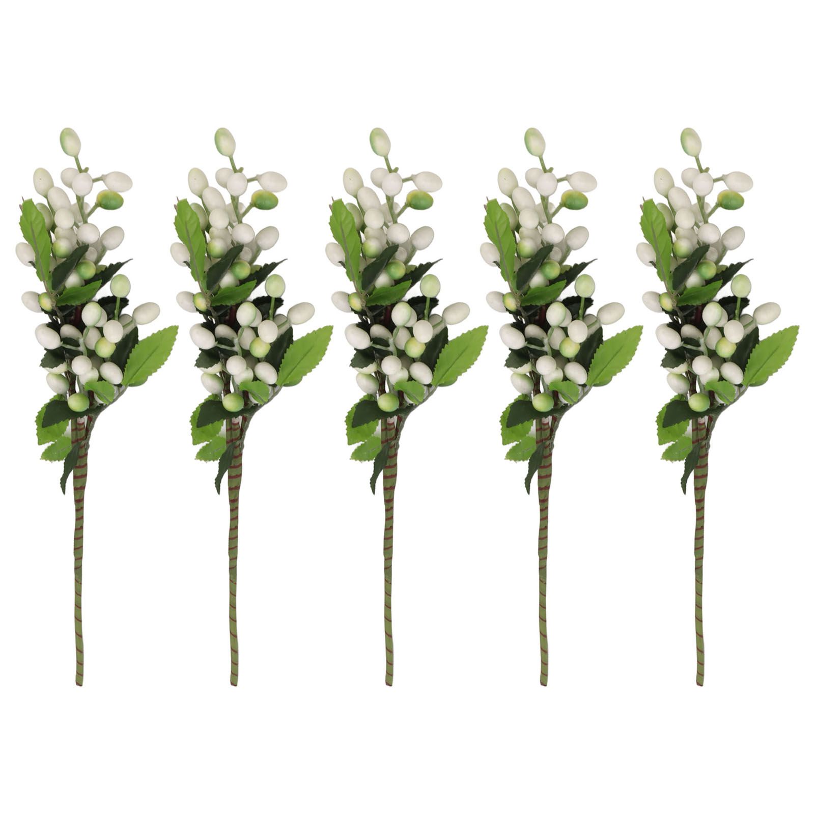 5PCS Artificial Berries Artificial Pip Berry Stems Decoration for Living Room Office White