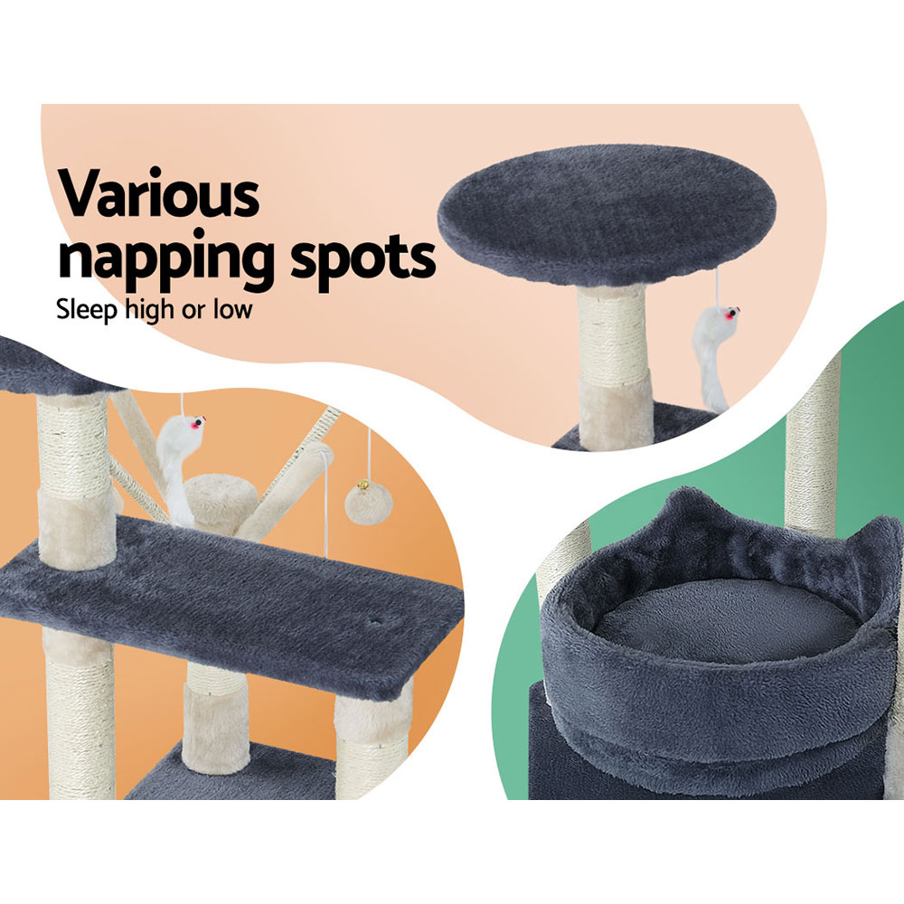i.Pet Cat Tree 110cm Tower Scratching Post Scratcher Wood Condo House Bed Toys โ image 5