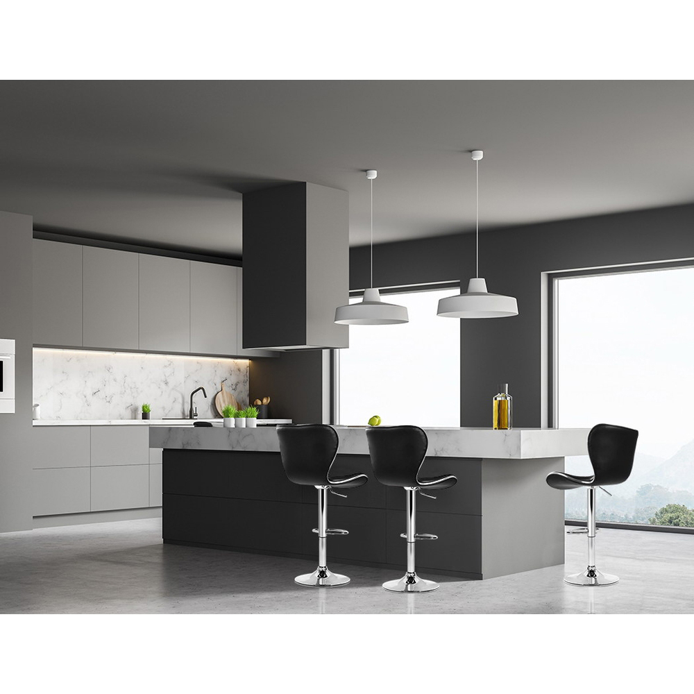 Artiss 2x Bar Stools Gas Lift Leather Seat Black โ image 6