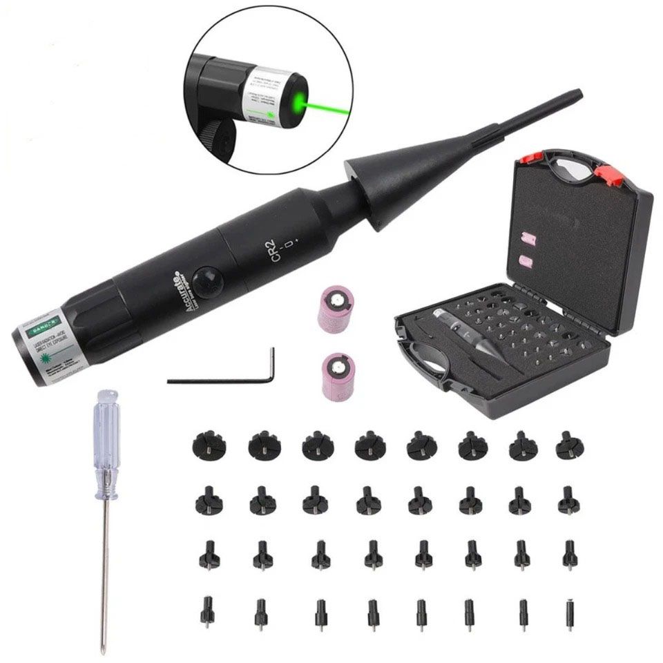 Professional Laser Bore Sight Kit Multiple Caliber Upgraded Green Bore Sighter