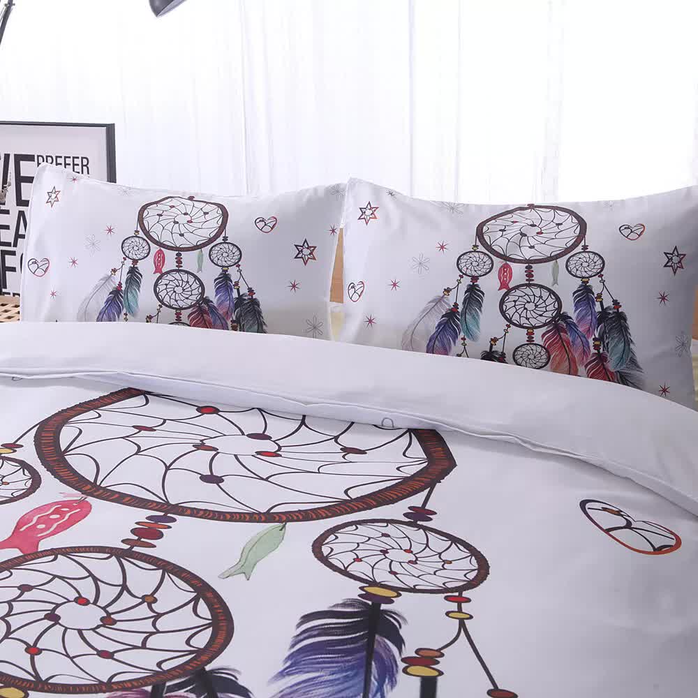 Dream catcher Printed Duvet Cover Set with Matching Pillowcases - white-Queen — image 2
