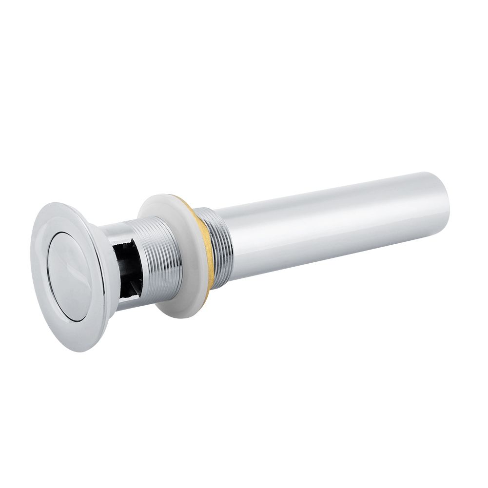 G1-1/4" Brass Bathroom Basin Sink Pop Up Drain Assembly with Overflow (Silver Chrome) — image 5