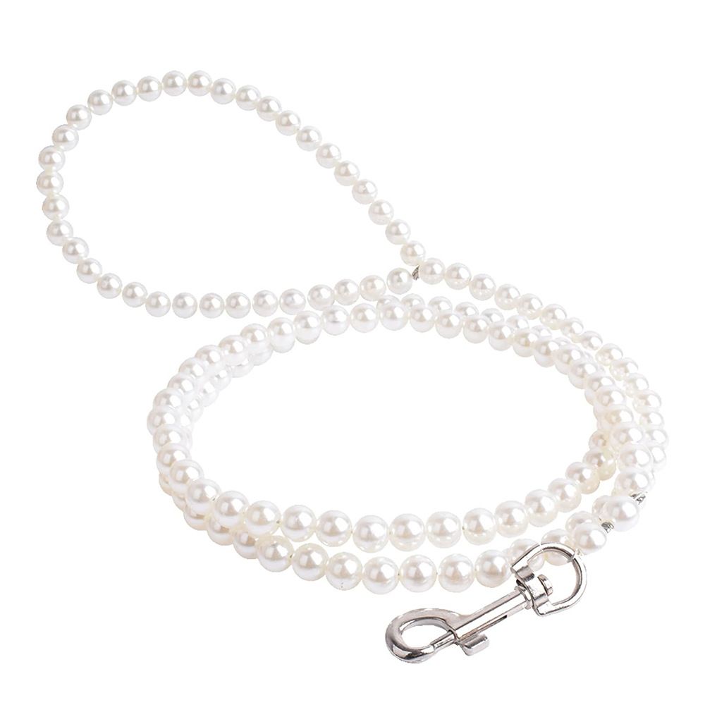 Platinum Pearl Beaded Dog Leash 120cm Platinum Pearl (120 cmx1.2) โ image 4