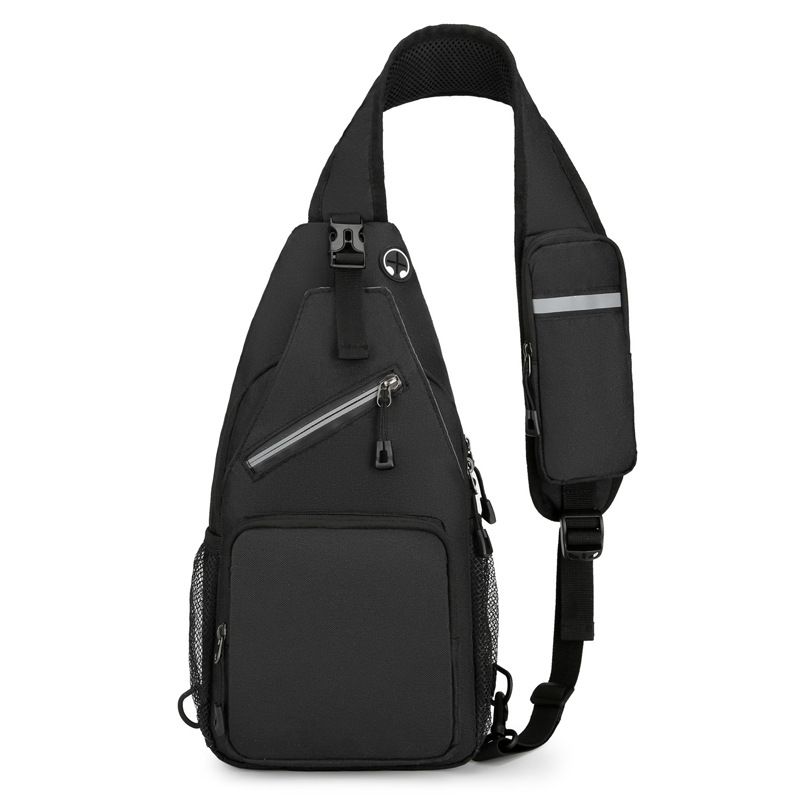 New Men's Chest Bag Lightweight Oxford Crossbody, Water-Resistant Durable Anti-Burden Shoulder Pack, Minimalist Casual Commute Cycling Sports Sling Bag(BLACK)