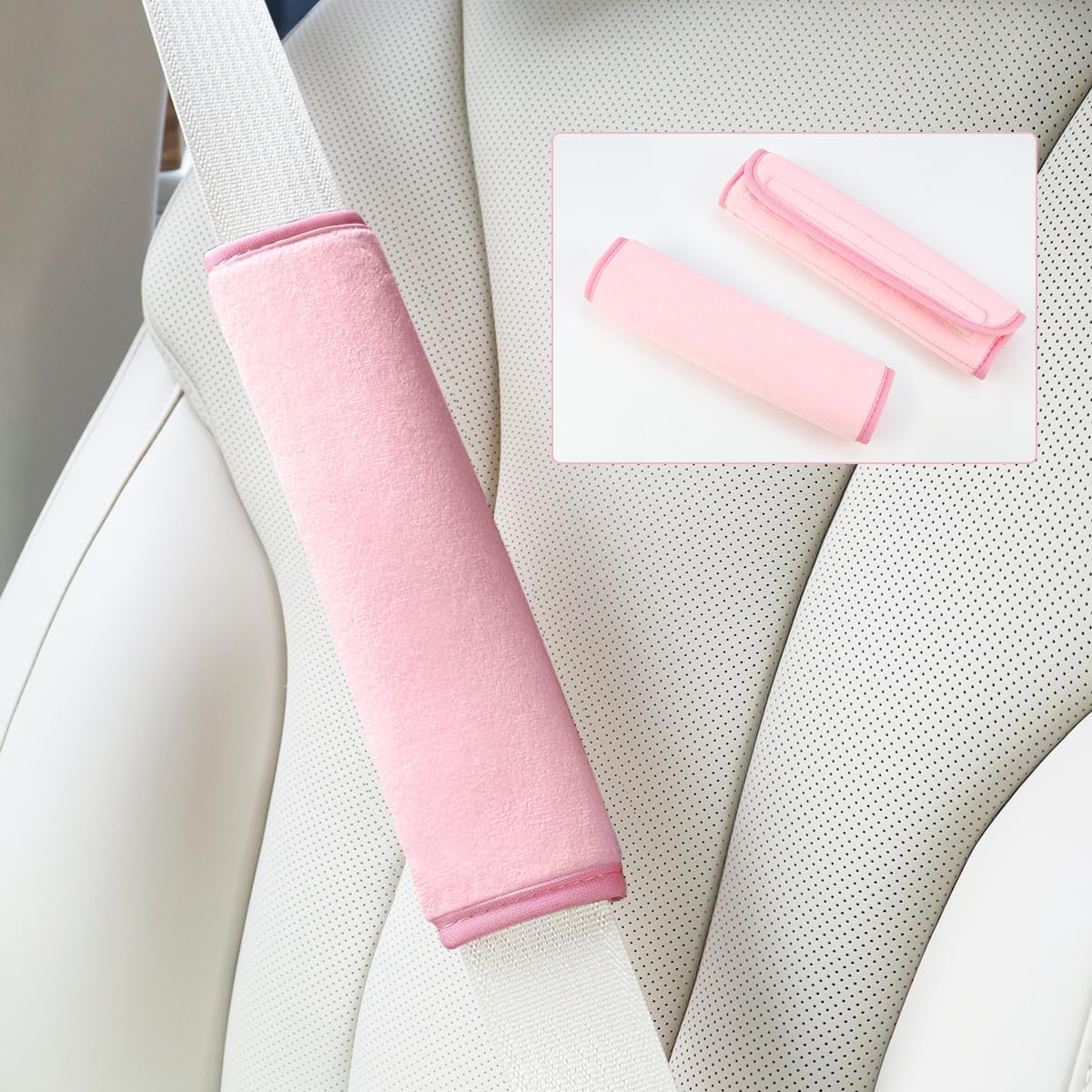 2 PCS Car Seat Belt Pads Cover Soft Seat Belt Shoulder Pad Safety Belt Strap Shoulder Pad Comfortable Driving Compatible with Most Cars Helps Protect You Neck — image 4