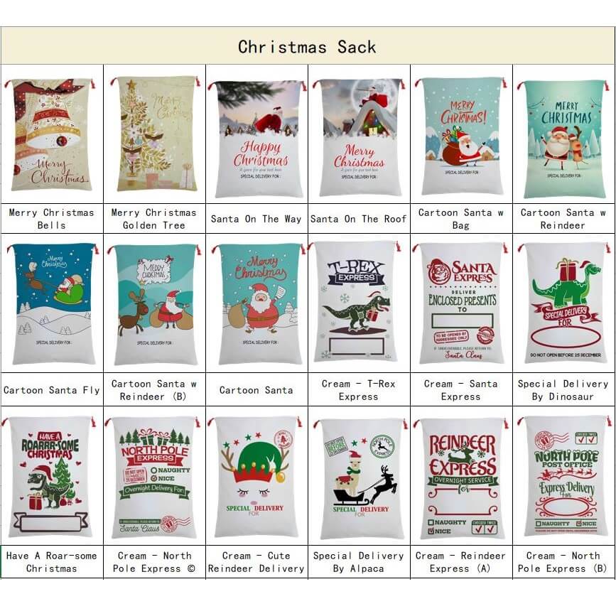 Large Christmas XMAS Hessian Santa Sack Stocking Bag Reindeer Children Gifts Bag, Cream - North Pole Express โ image 5