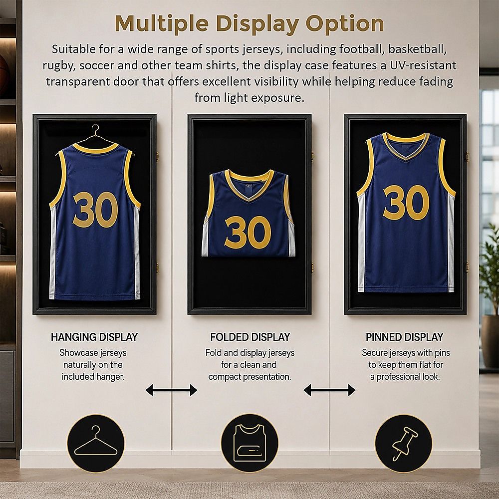 Wall Mounted Lockable Jersey Display Case 80cm Sports Memorabilia Storage Box For Football And Basketball Shirts โ image 6