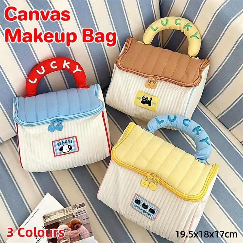 Cute Cabin Cosmetic Bag Large Capacity Portable Travel Storage Handheld Wash Bag - Yellow — image 2