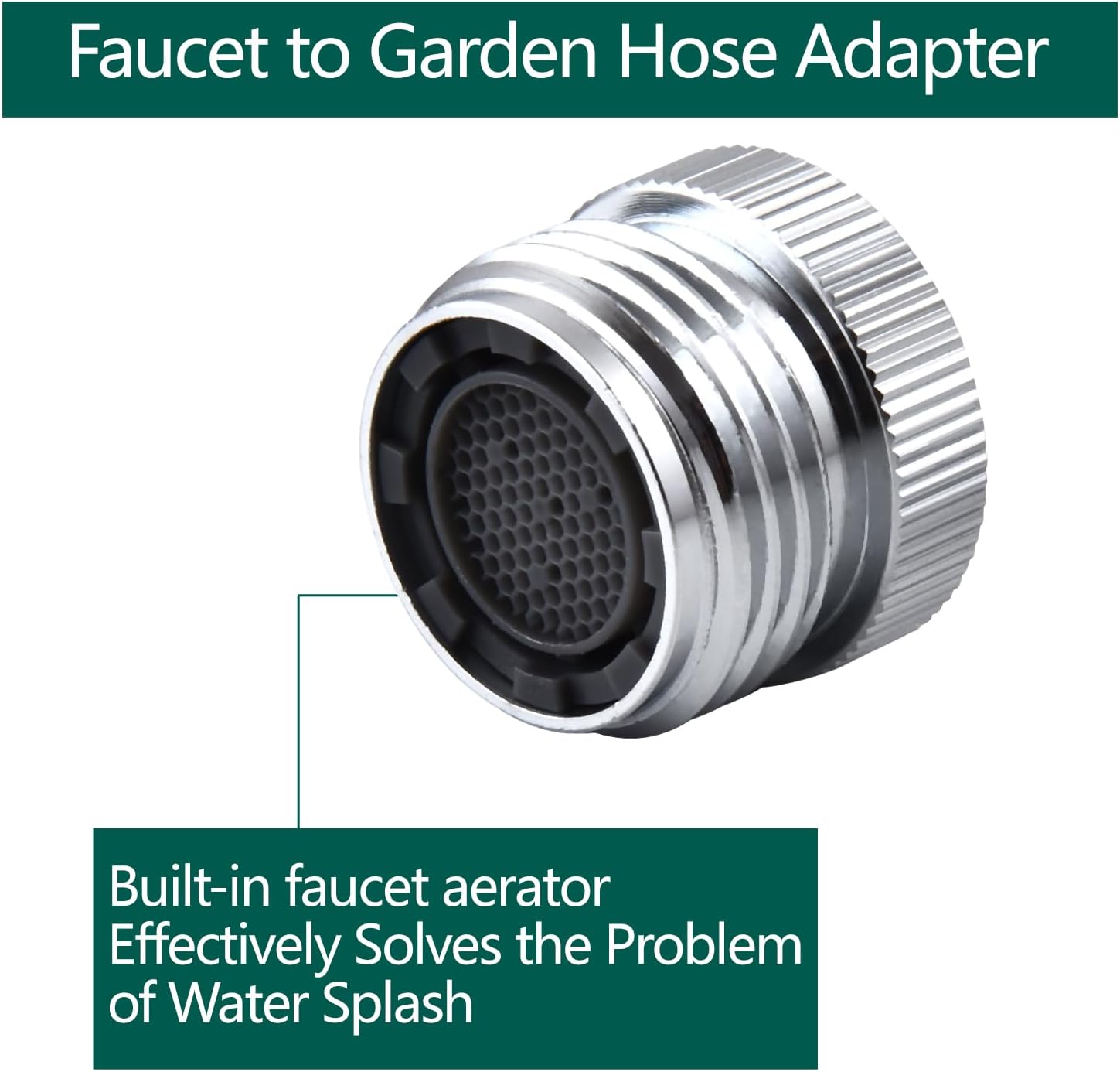 Faucet Adapter with Aerator, Sink Faucet to Garden Hose Adapter, Faucet Adapter to Garden Hose for Kitchen and Bathroom, hose attachment to sink,3/4" — image 4
