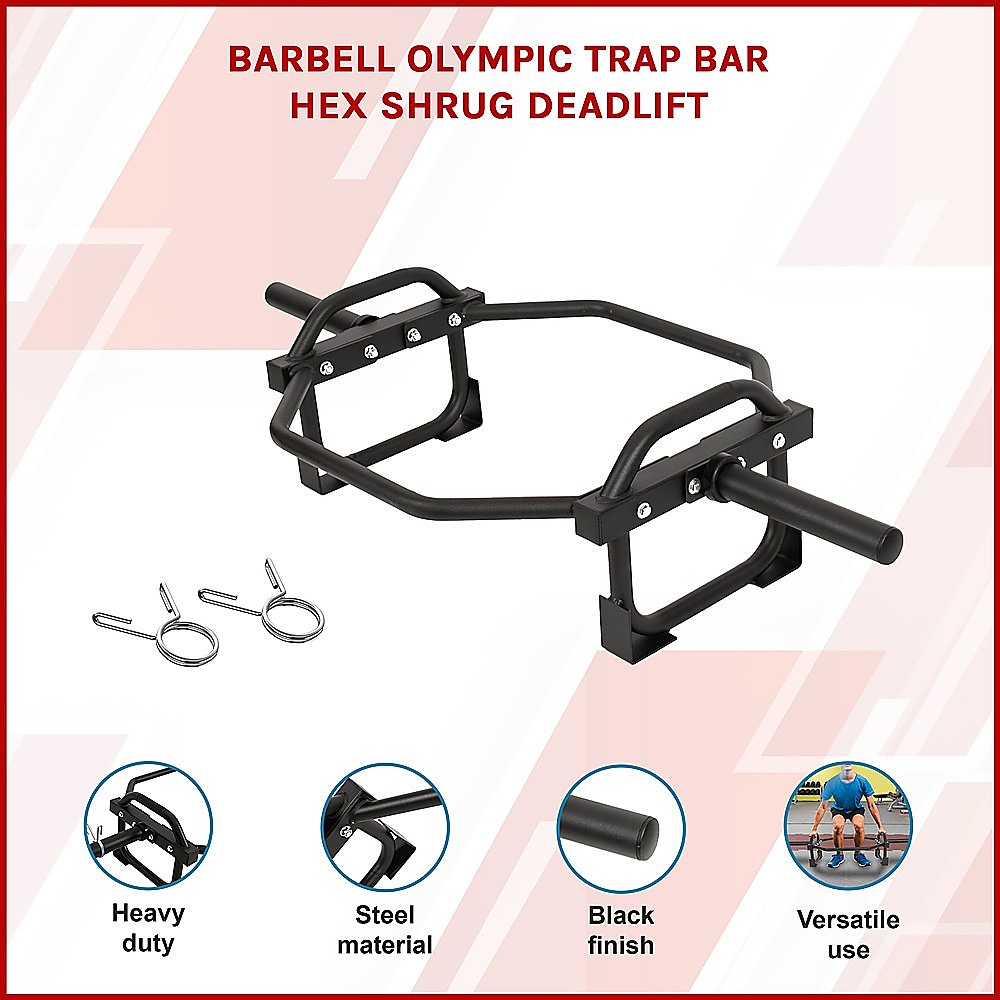Barbell Olympic Trap Bar Hex Shrug Deadlift โ image 3
