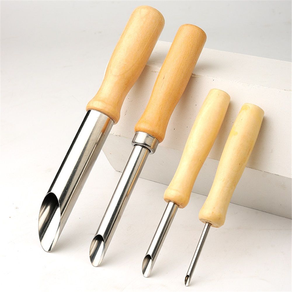 2 set Round Hole Cutter 4 PCS Stainless Steel and Wood Circle Shaping Hole Cutters for Pottery Clay Sculpture 4Sizes — image 4