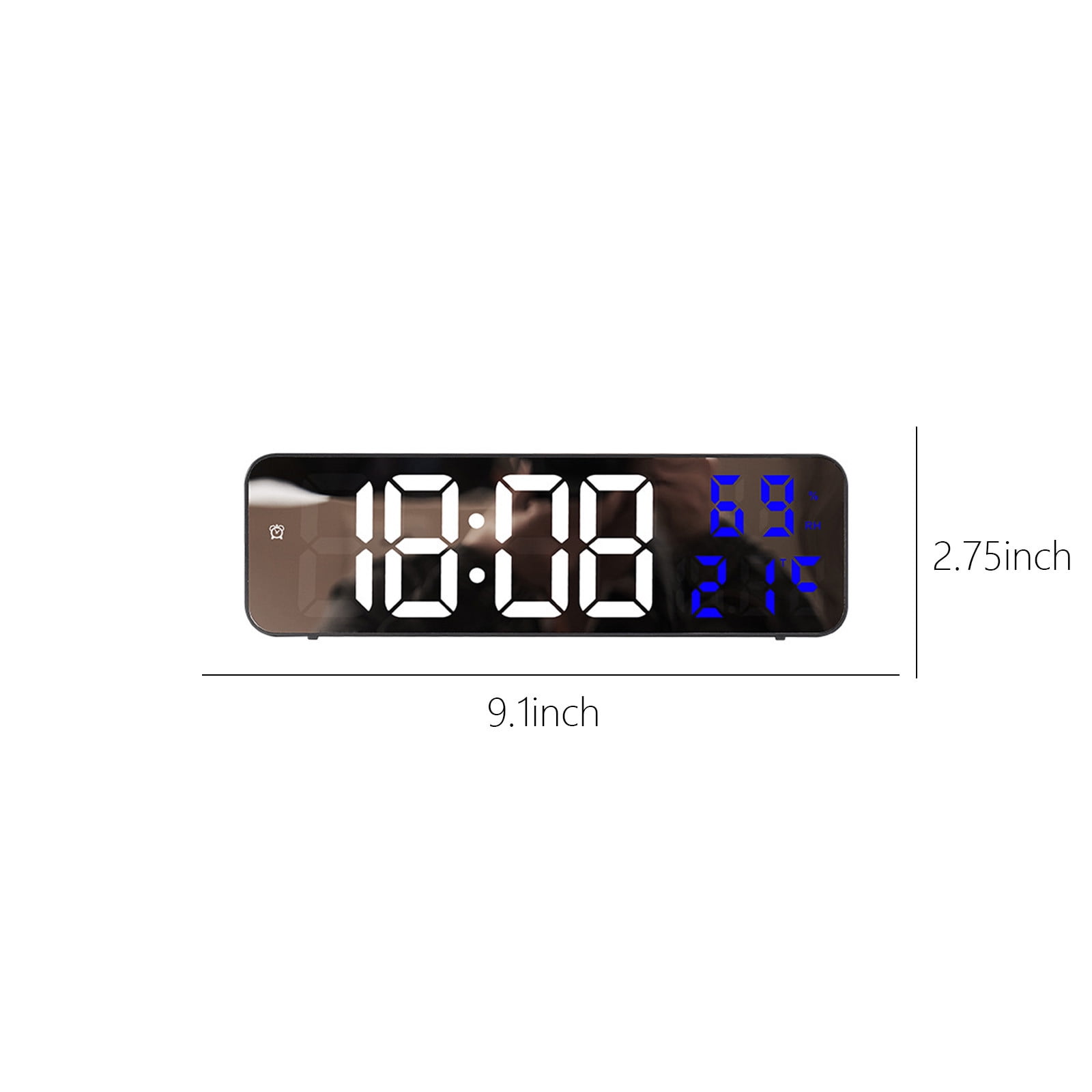 Digital Clock Large Display, Alarm Clock for Living Room Office Bedroom Decor, LED Corded Electric, Date Temp Display Wall Clock, Smart Cool Modern Desk — image 3