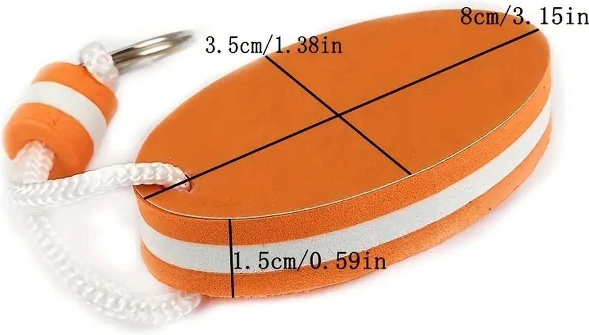 Floating Keychain | EVA Foam | For Large Keyring | Foam | Bumper | Key Float | Oval | Red — image 3