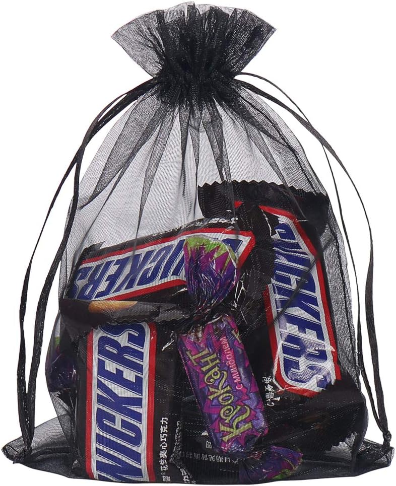 YQL Black Organza Bags,100PCS 5x7 Inch Gift Favor Bags Mesh Fruit Protection Bags Jewelry Pouches Sachet Bags Wedding Party โ image 6