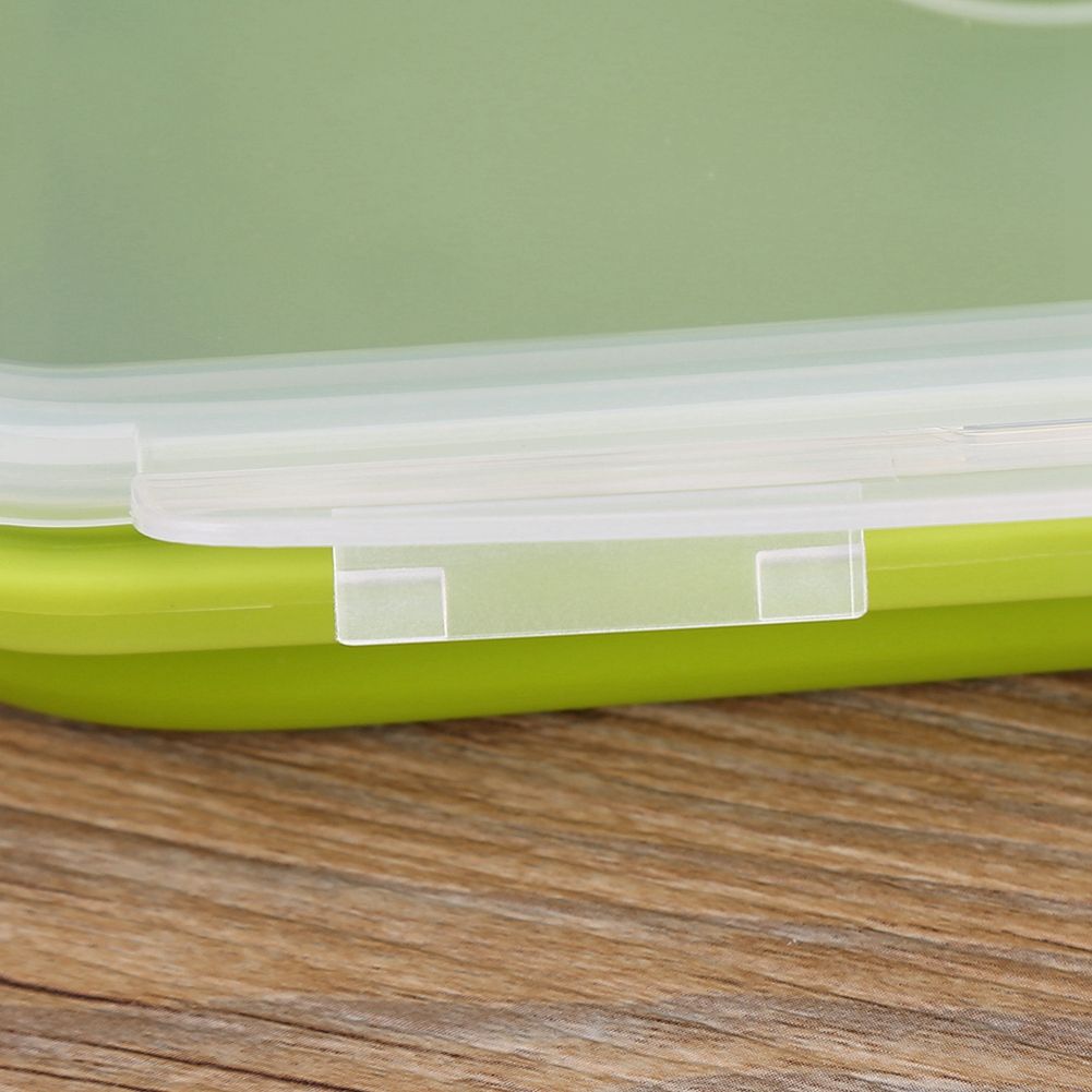 800ml Silicone Collapsible Portable Lunchbox Bowl Folding Food Storage Container Green โ image 6