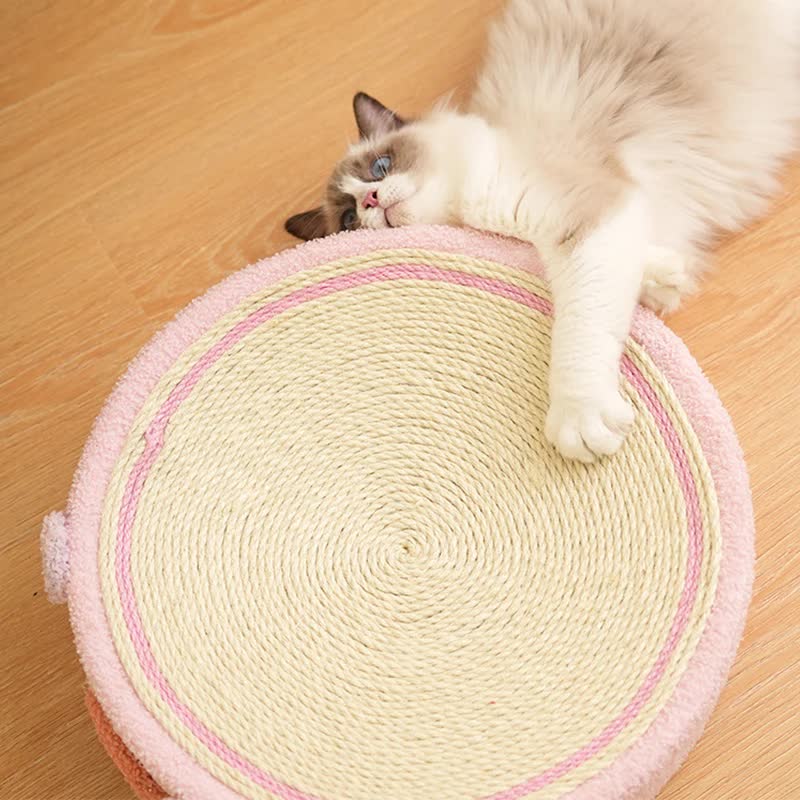 Pink Pig Cat Scratcher Bed - Cute Animal Design Sisal Pad for Scratching & Resting 40*40*10cm โ image 3