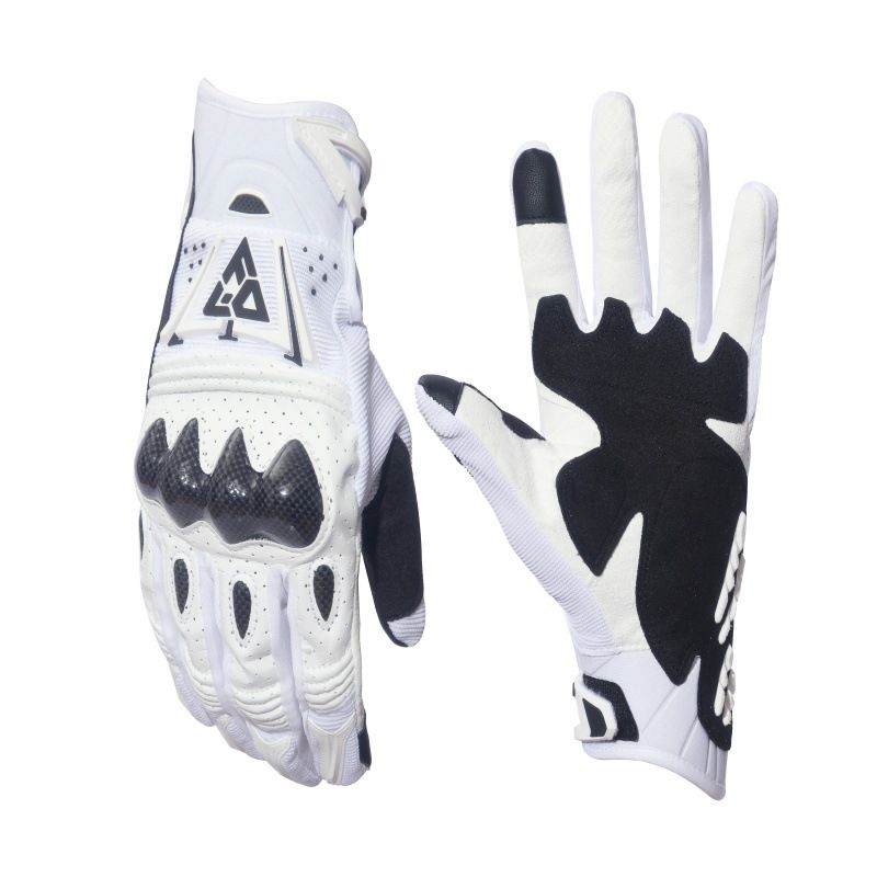 FISD Touchscreen Cycling Gloves Carbon Leather Off Road Fisd white XL