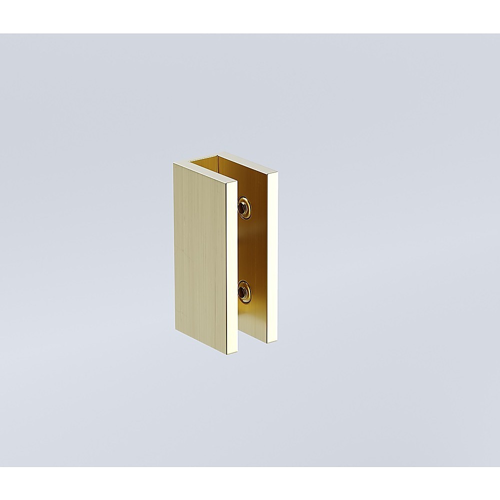80cm Reeded Glass Shower Screen with Gold U-Brackets and Floor U-Bracket — image 6