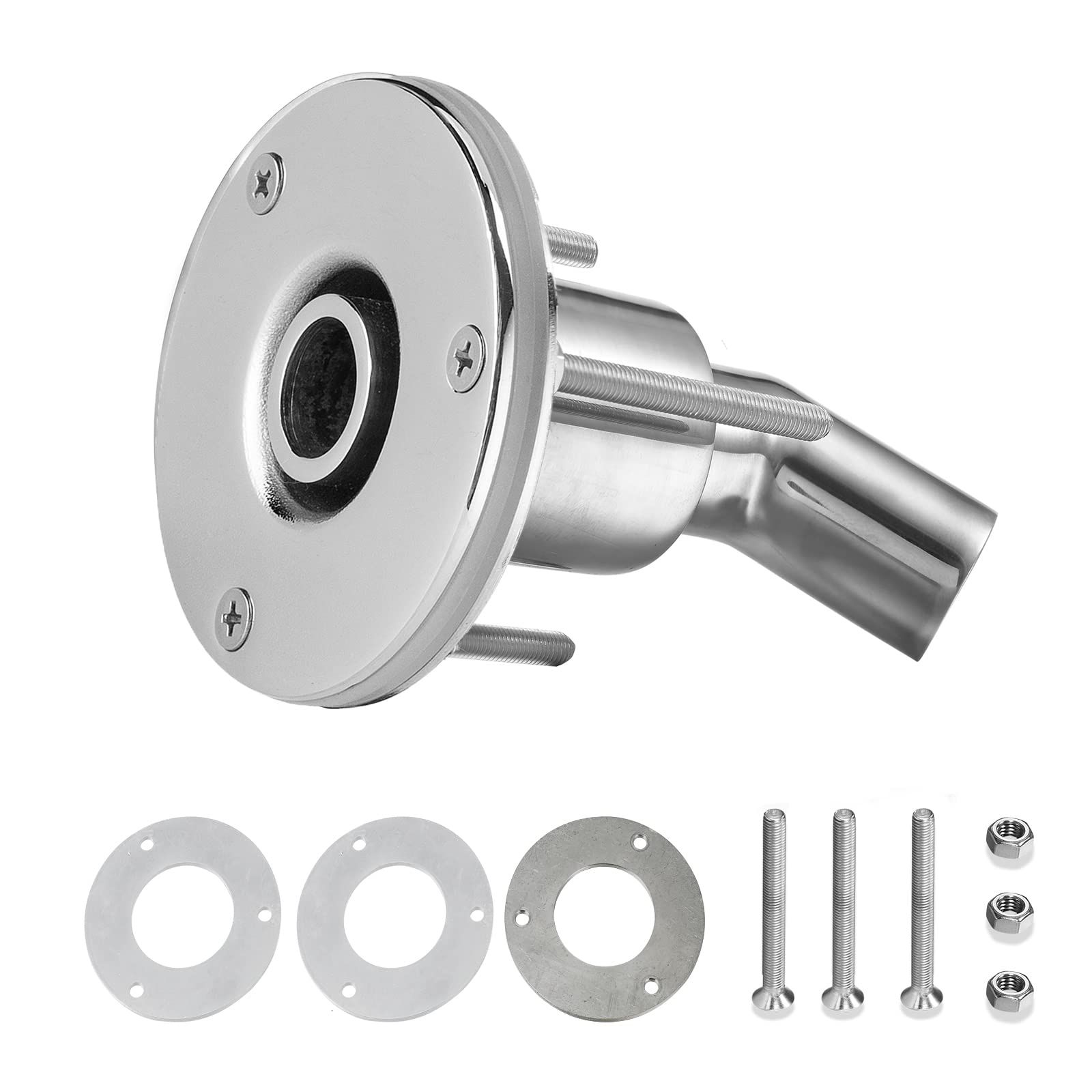 Hull Exhaust Fitting, Fit for Inner Diameter Hose Pipe, Stainless Steel, with Bolts and Nuts