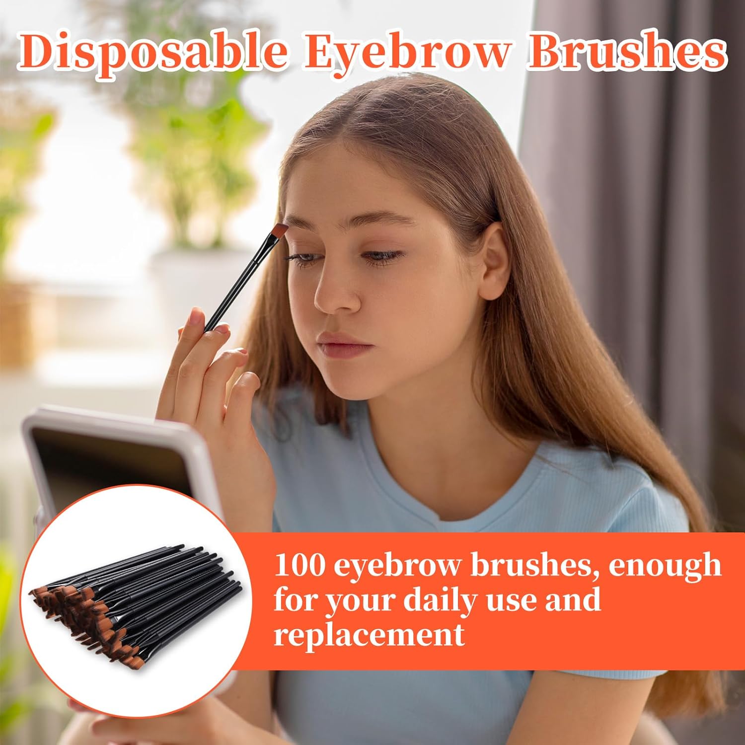 100 PCS Eyebrow Tint Brush, Eyeliner Brush Set Black Eyeliner Brushes Fine Angled Ultra Thin Angled Eyeliners Brushes — image 6