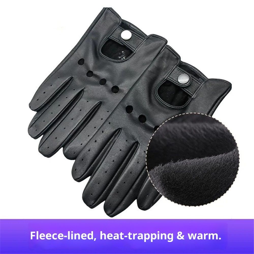 Silverstone Men’s Sheepskin Leather Driving Gloves. Great for Bikers and Motorcycle Enthusiasts (black,L) — image 3