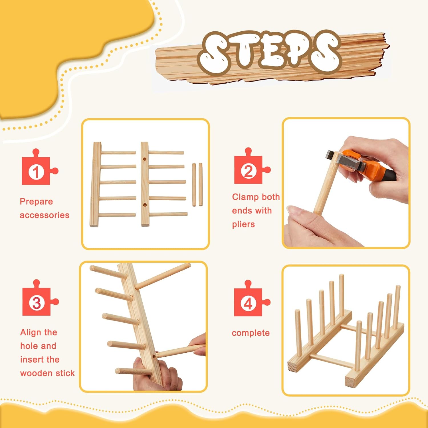 2 Pcs Wooden Puzzle Display Stand Jigsaw Holder Rack Puzzle Pot Lid Storage Organizer Shelf for Playroom Decor Craft Collection Lovers — image 4