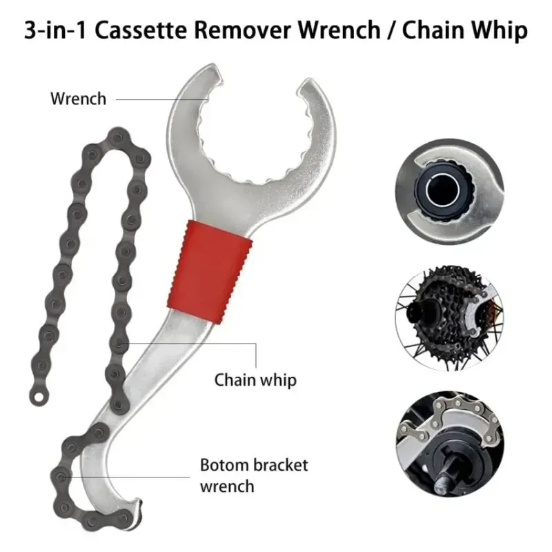 6 Pcs Bike Tool Kit For Mountain Bike With 3-in-1 Cassette Remover Wrench Chain Breaker - 6 Pcs Set โ image 5