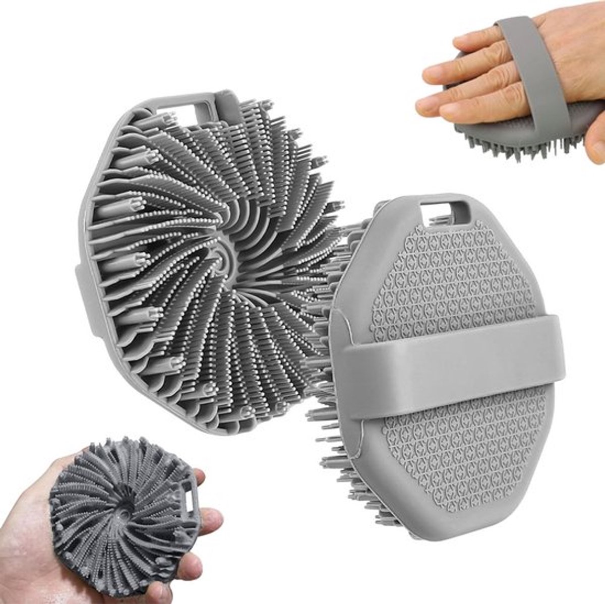 Silicone Bath Brush - 2 Pieces - Dry Brush Skin Brush - Back Scrubber - Body Scrubbers - Body Brush - Back Brush Shower - Shower Brush - Silicone Brush
