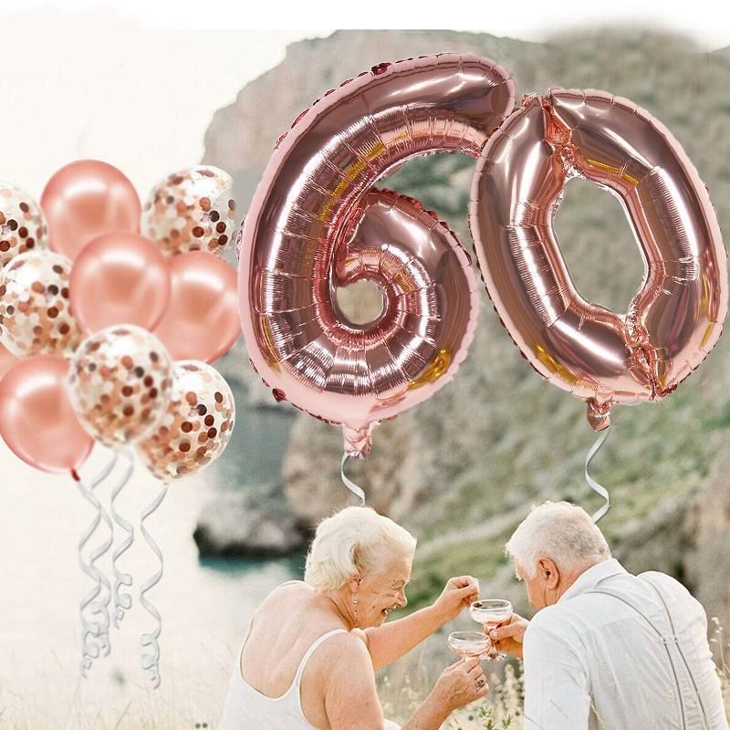 Rose Gold 32 Inch Foil Number Balloon 81cm Birthday Party Wedding Decoration - Rose Gold 7 โ image 5