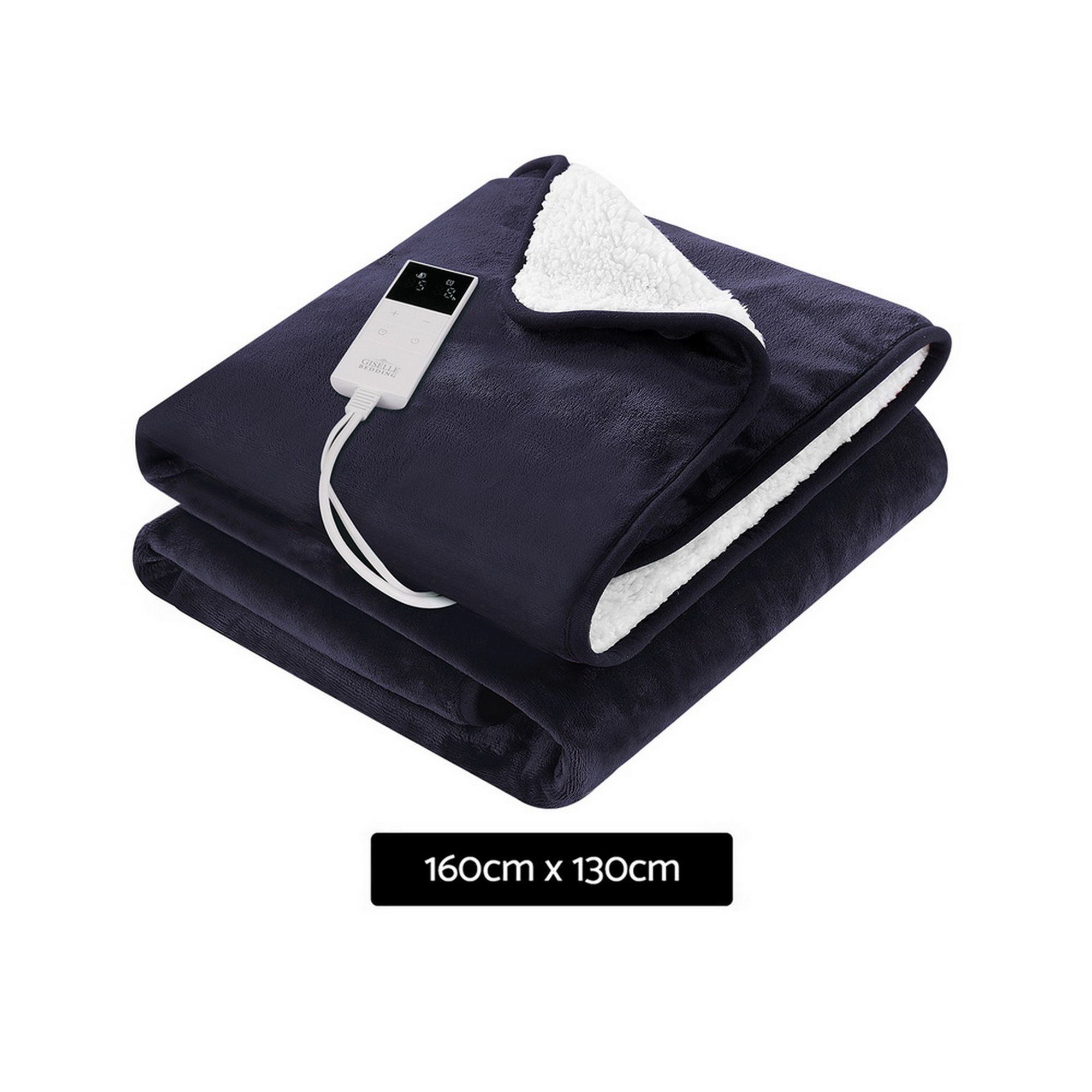 Giselle Electric Throw Rug Heated Blanket Fleece Charcoal โ image 2