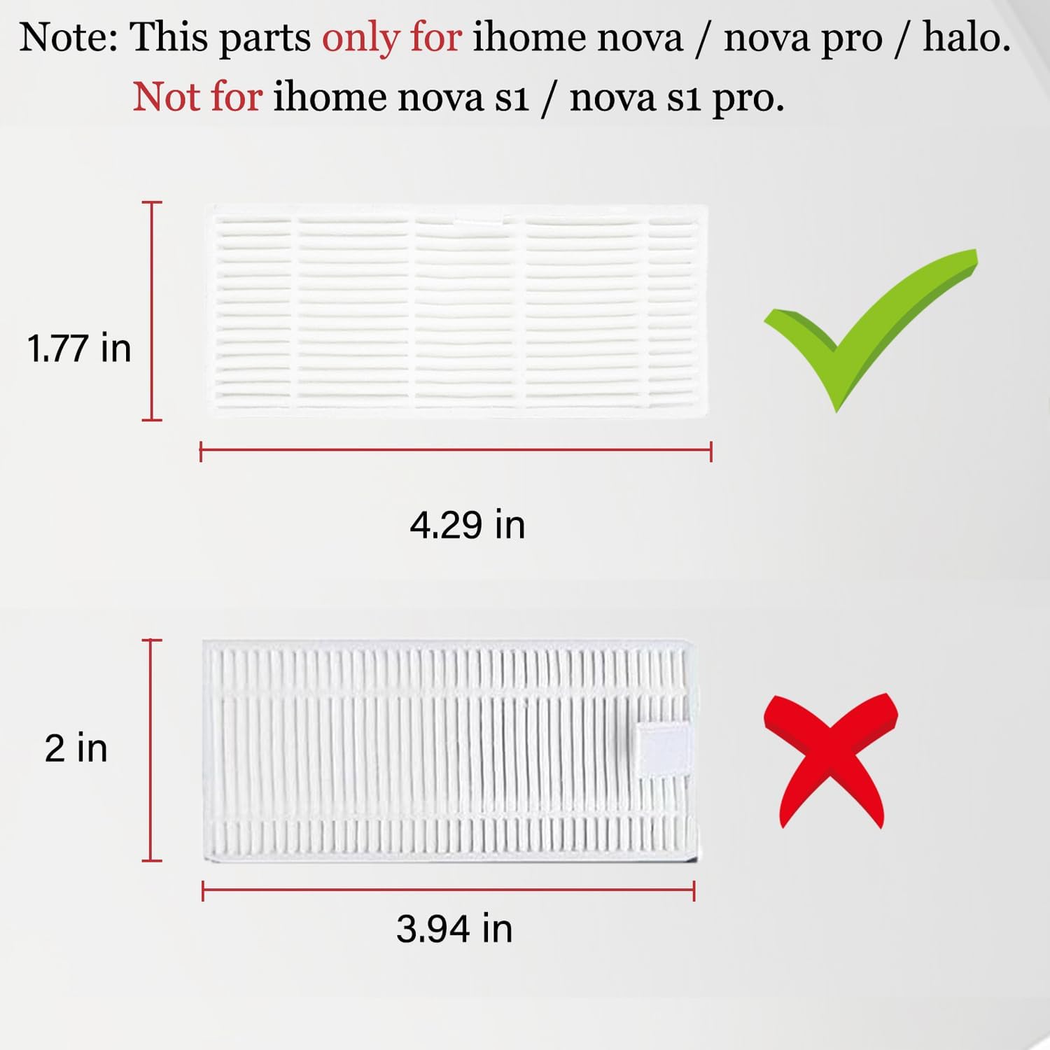 11Pcs iHRV6-BLK Replacement Parts for iHome AutoVac Nova Self Empty Robot Vacuum Cleaner Spare Accessories, 1 Main Roller Brush,4 Side Brushes, 2 Hepa Filters — image 4