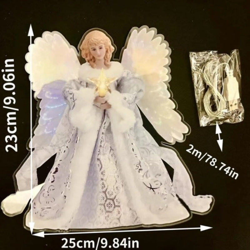 LED Light Up Angel Tree Topper, Lighted Angel Figurine Decoration for Christmas Tree, Mantel, Window and Holiday Display โ image 4