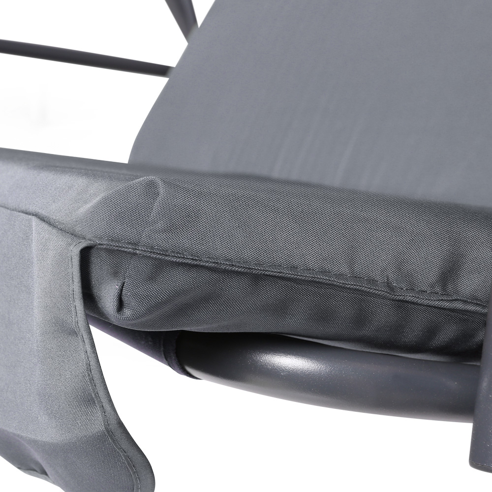 Gardeon Outdoor Swing Chair Garden Chair Bench Furniture Canopy 3 Seater Grey — image 6
