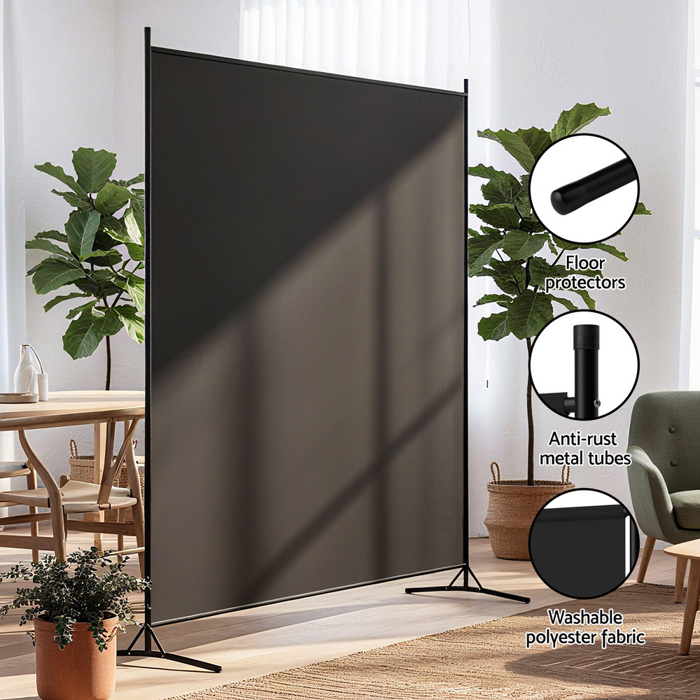 Artiss Room Divider Screen 175x180cm Fabric Black โ image 5