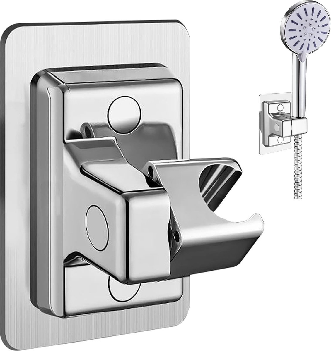 Shower Head Holder - 360ยฐ Adjustable - Hand Shower Holder - Strong Paste - Water Resistant - No Drilling Required - Moisture Resistant - Self-Adhesive